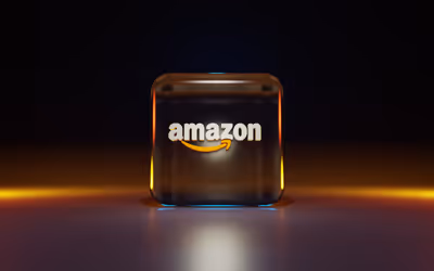 Abstract image or a cube with the Amazon logo