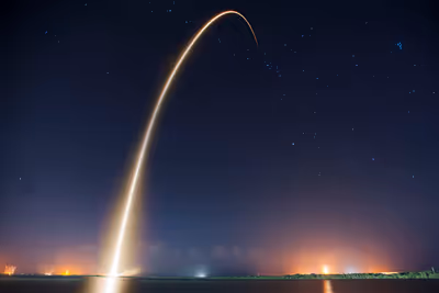 Rocket launch with a dark sky
