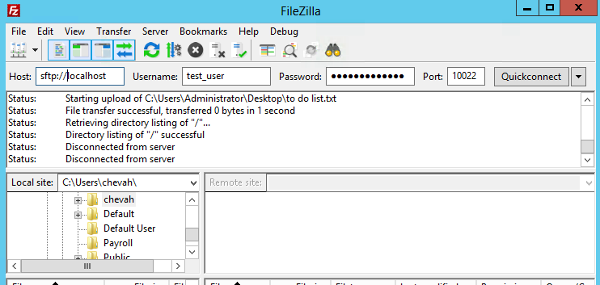 sftp filezilla server